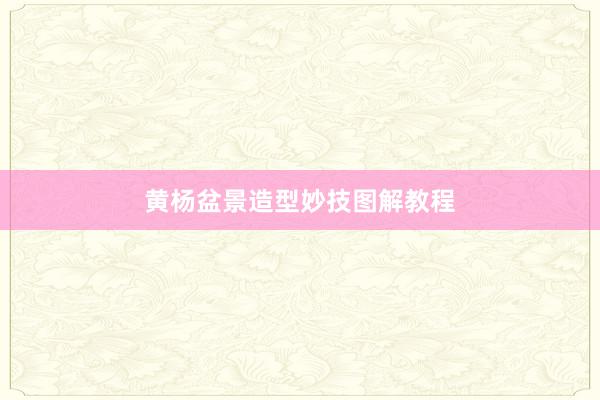 黄杨盆景造型妙技图解教程