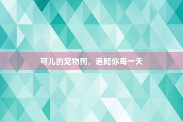 可儿的宠物狗,追随你每一天